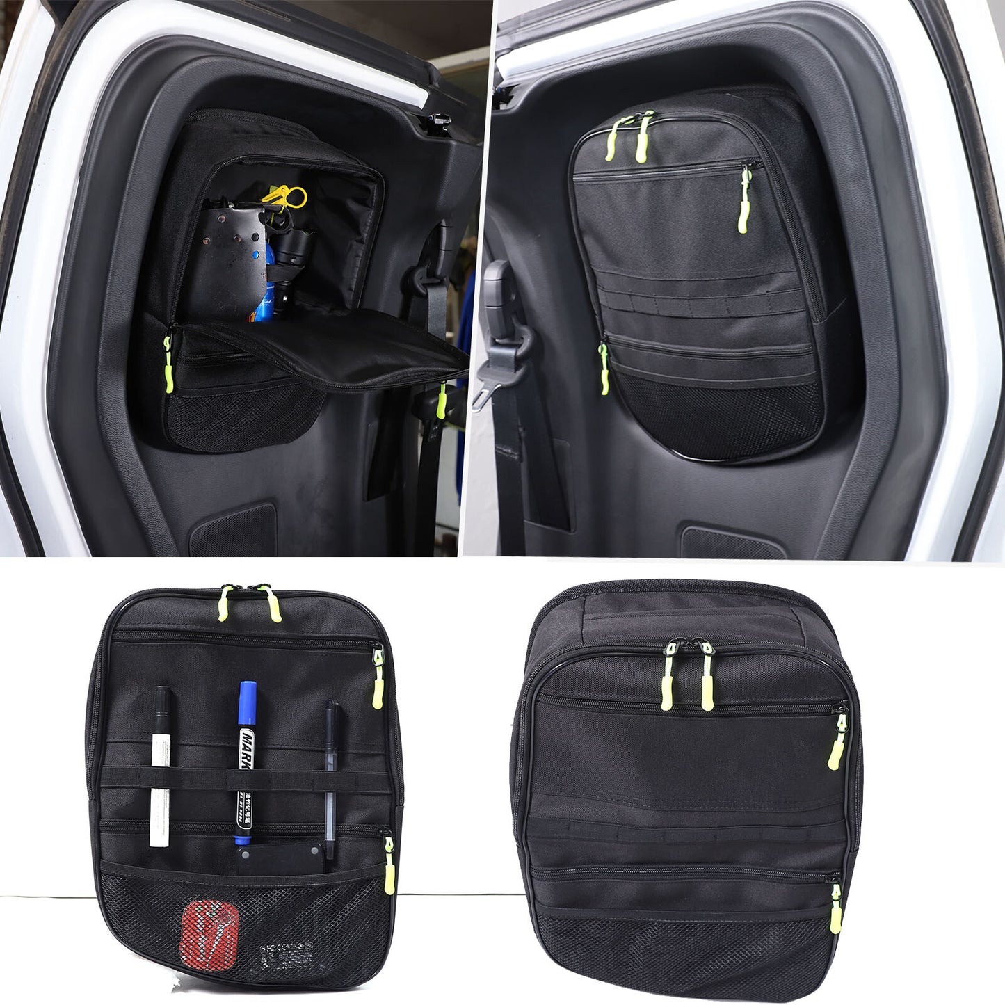 Rear door window mounting side storage bags for Nissan Frontier 2022-2024 2DR Q