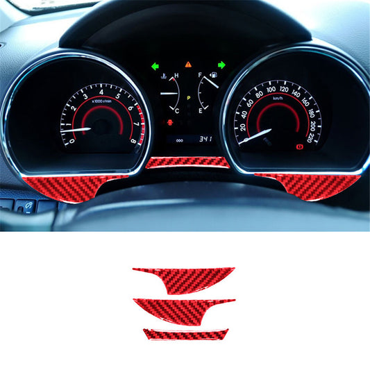 3X Red Carbon Fiber Rear Armrest Cup Holder Cover Trim For Ranger 2019-2022 v
