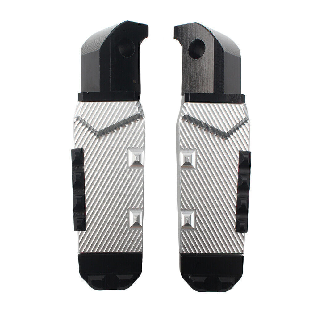 CNC Rear Passenger Footrests Foot Pegs Pedal Pads Fit for Yamaha FZ1 YZF R3 Silver