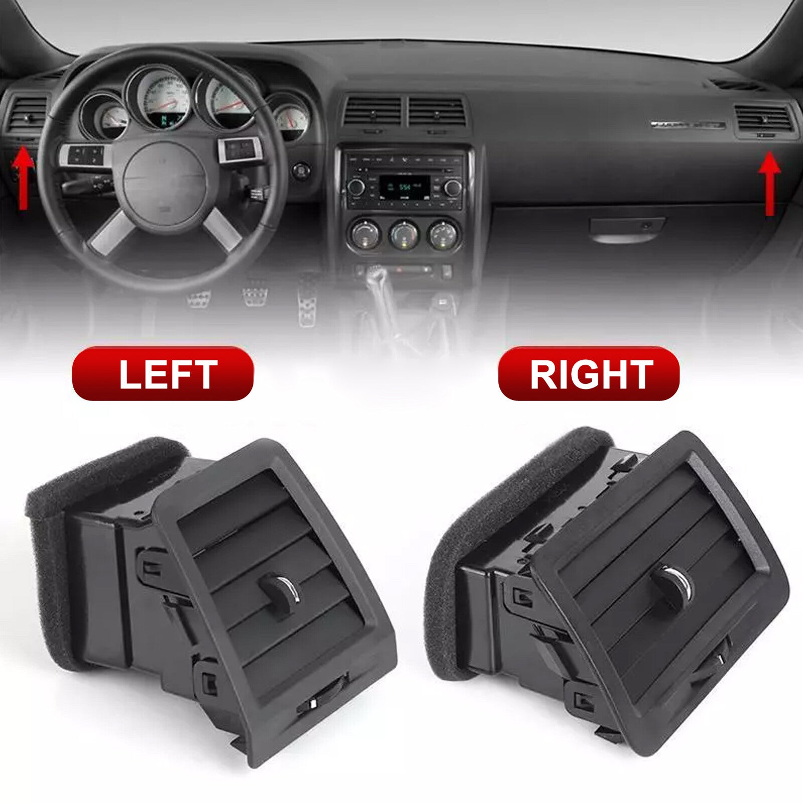 Left+Right Side Air Conditioning A/C Heat Air Vent For 2008-14 for Dodge for Challenger