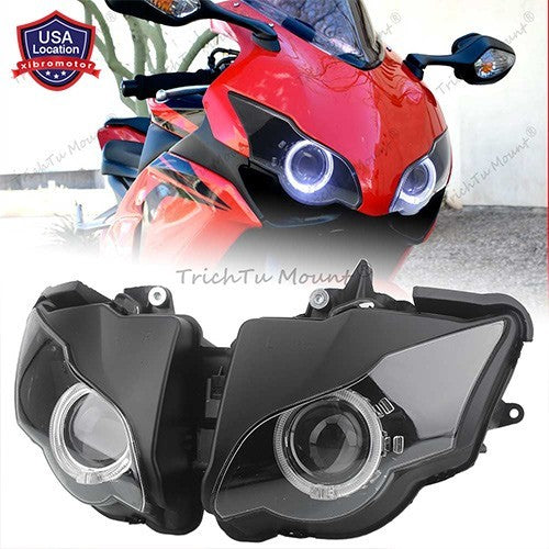 Fully Assembly HID Projector Headlight White Angel Eye for Honda CBR1000RR 08-11 Q