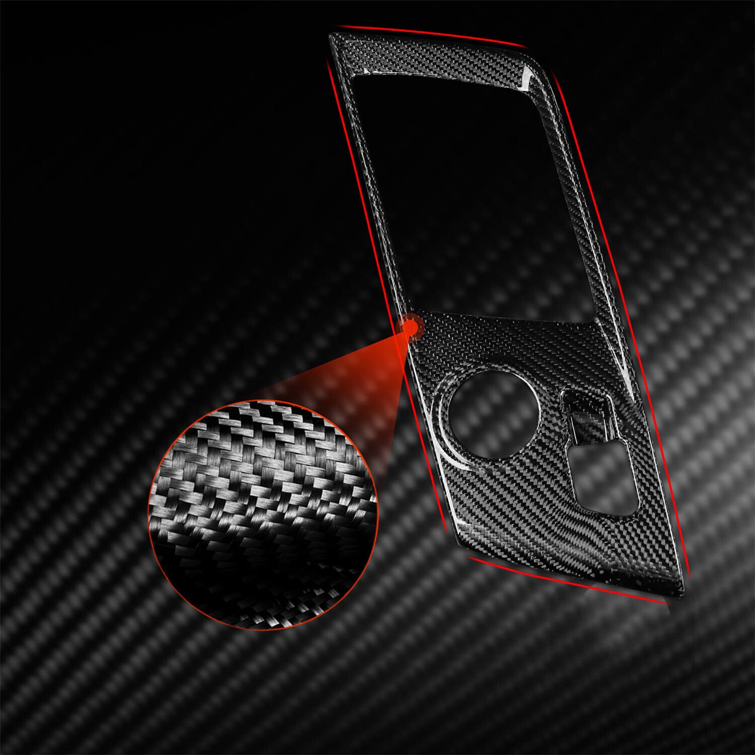 Carbon Fiber Car Console Gear Shift Panel Trim For 2014-19 for Corvette C7 n