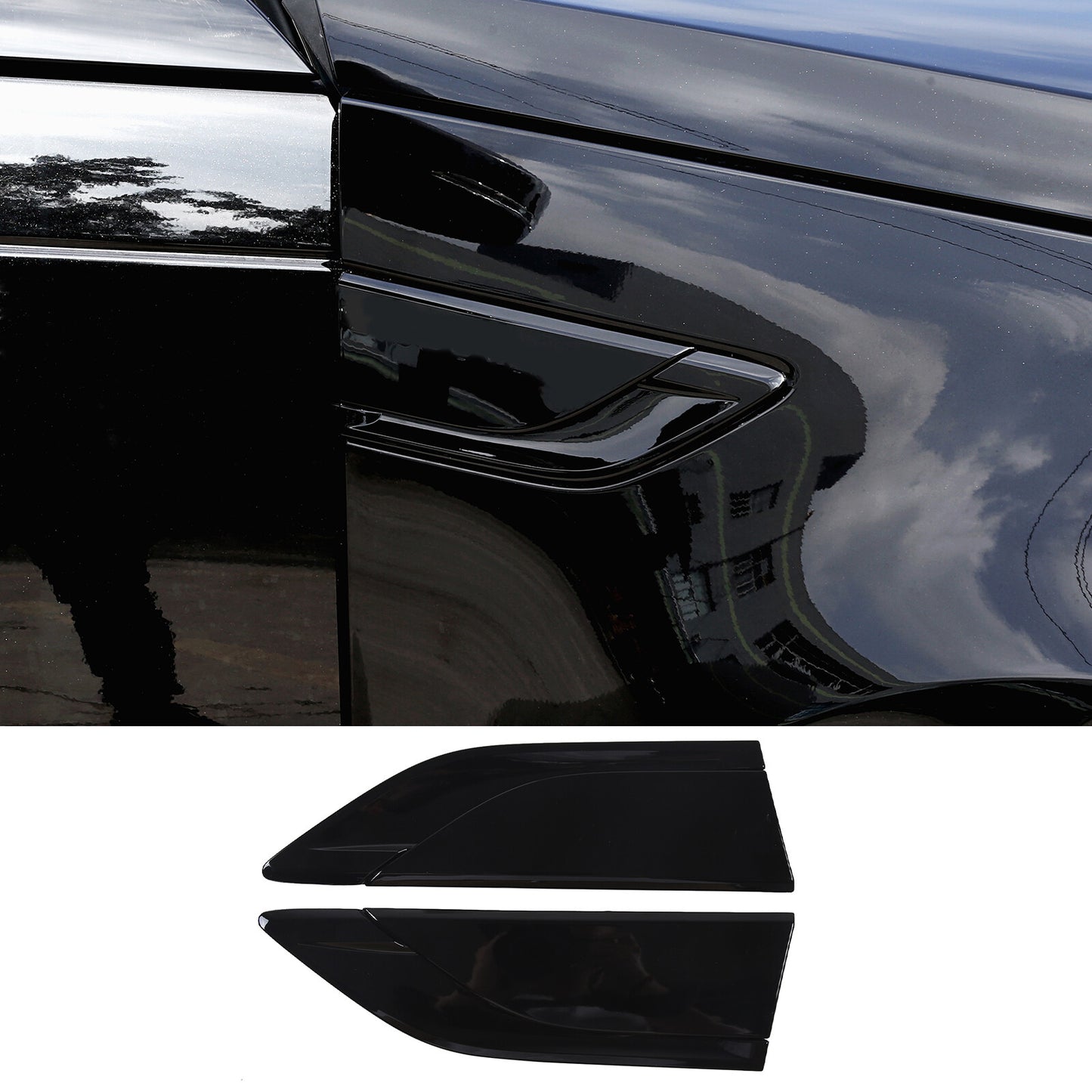 Matte black ABS cup holder lid decorative panel for Jaguar F model 2013-2024.