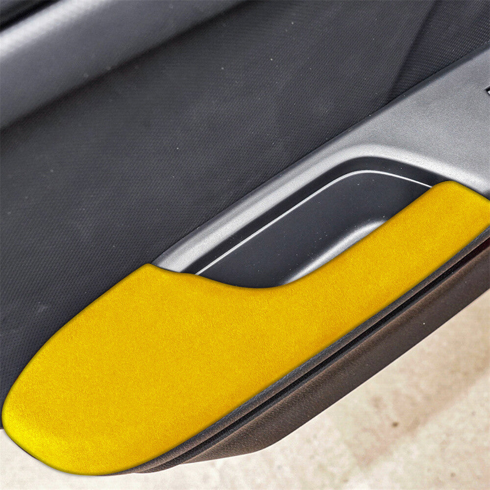 4¡ÁSuede Yellow Interior Door Armrest Panel Cover for Honda for Civic 10th 2016-2021