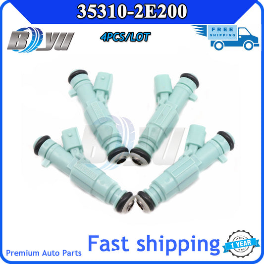 Four brand new fuel injector nozzles suitable for HYUNDAI for ELANTRA 2011-2015 for Kia XI35 353102E200- v