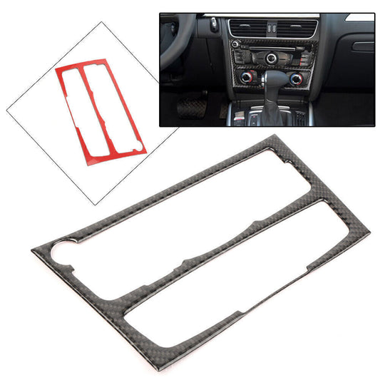 Carbon Fiber Car Interior Dashboard Console CD Panel Trim Fit for Audi for A4 B8 for A5 for ES Q