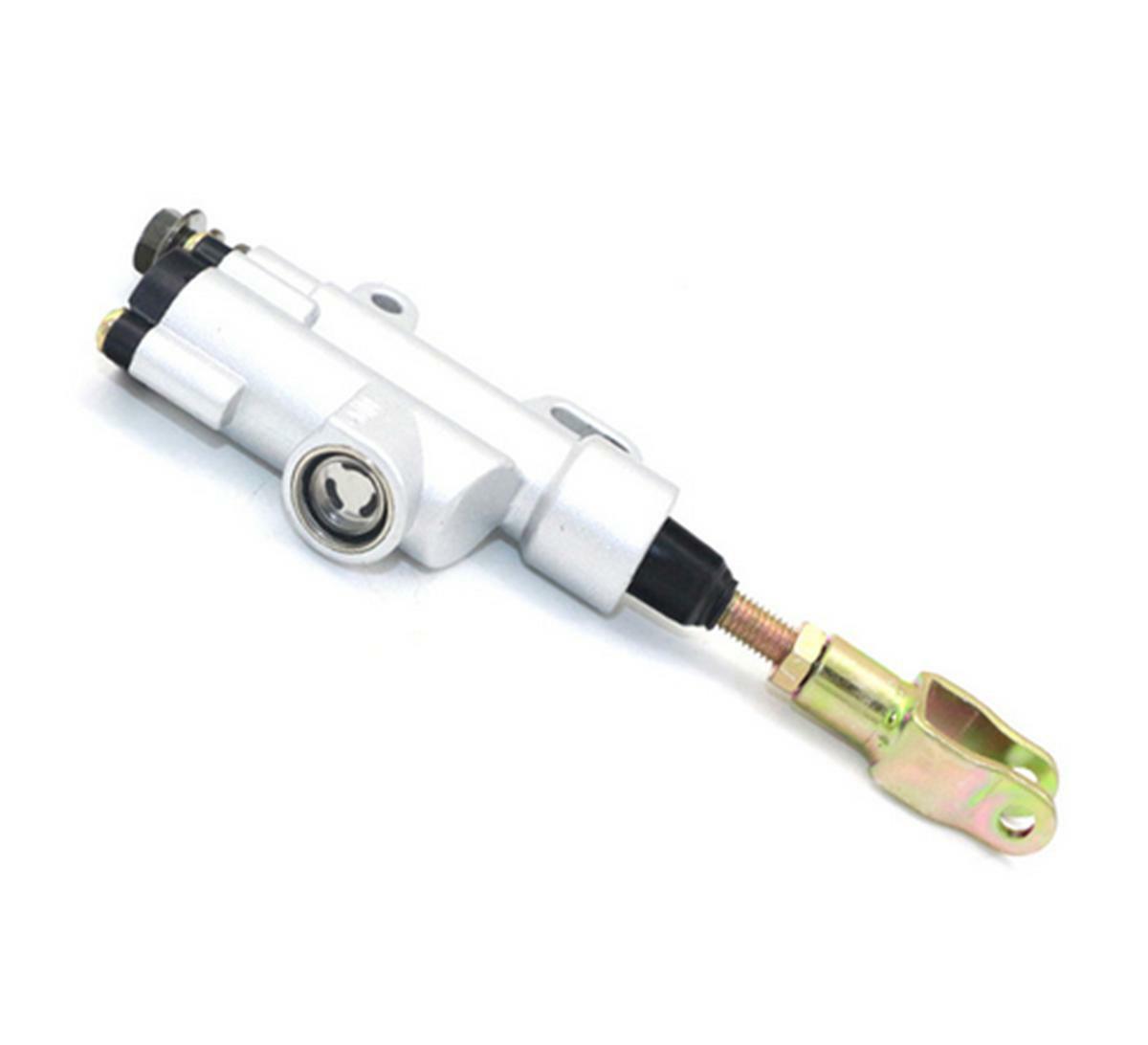 Silver metallic rear foot brake master cylinder pump for motorcycles, all-terrain vehicles, and off-road bicycles - n