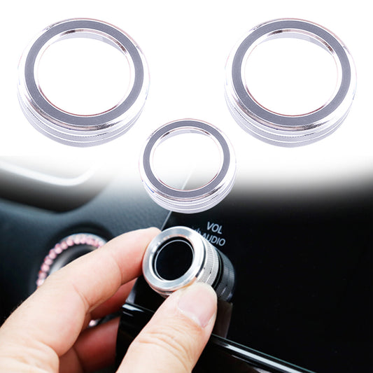 3xSilver Aluminum AC Switch Knob Trim Ring Cover Assy Fit for Honda CR-V 2017-20