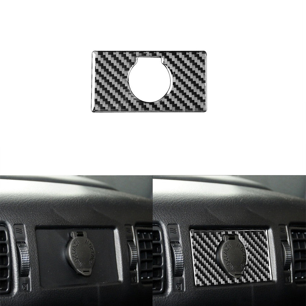 Carbon Fiber Rear Cigar Lighter Switch Cover Trim for Toyota Tundra 2014-2018