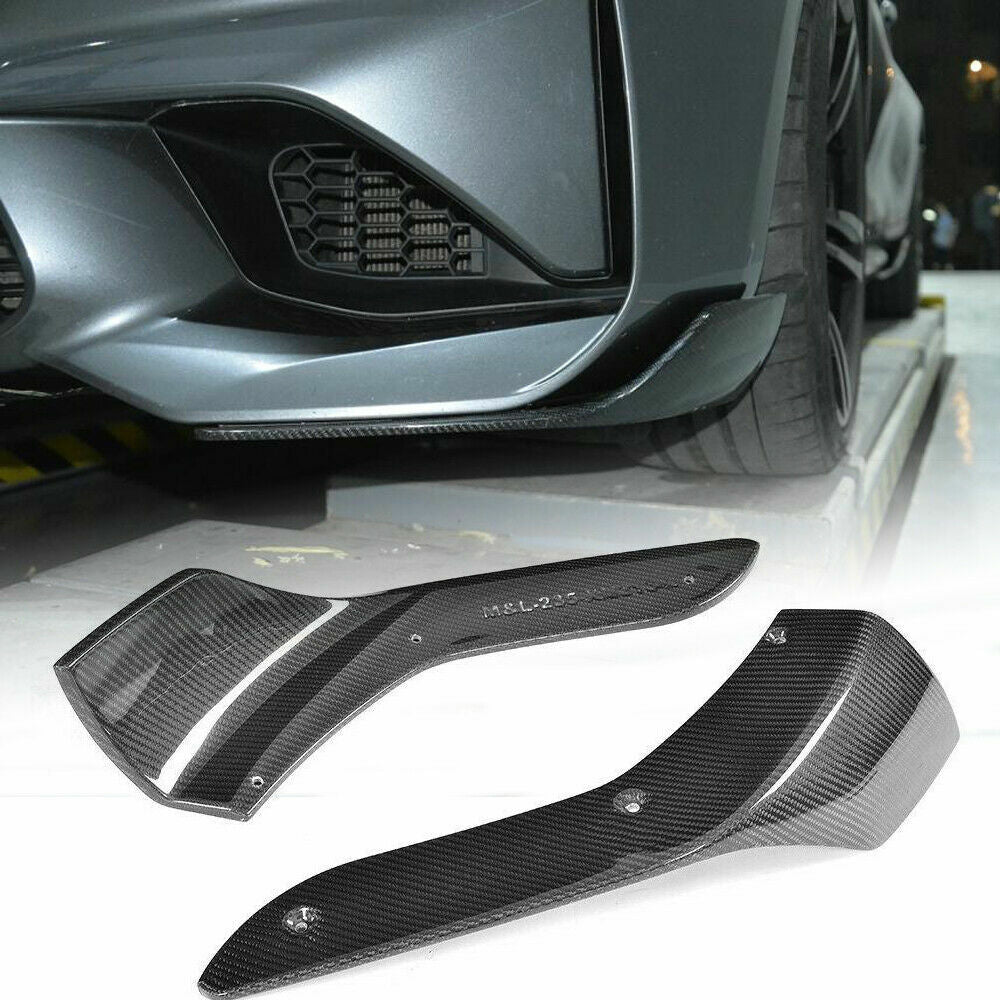REAL CARBON Front Bumper Side Skirt Splitter Spoiler Fit for BMW F87 M2 Coupe