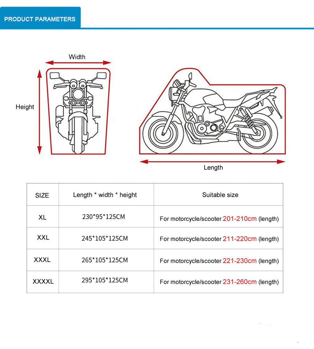 4XL Motorcycle Cover Waterproof For Waterproof Dust Outdoor UV Snow Protector Q