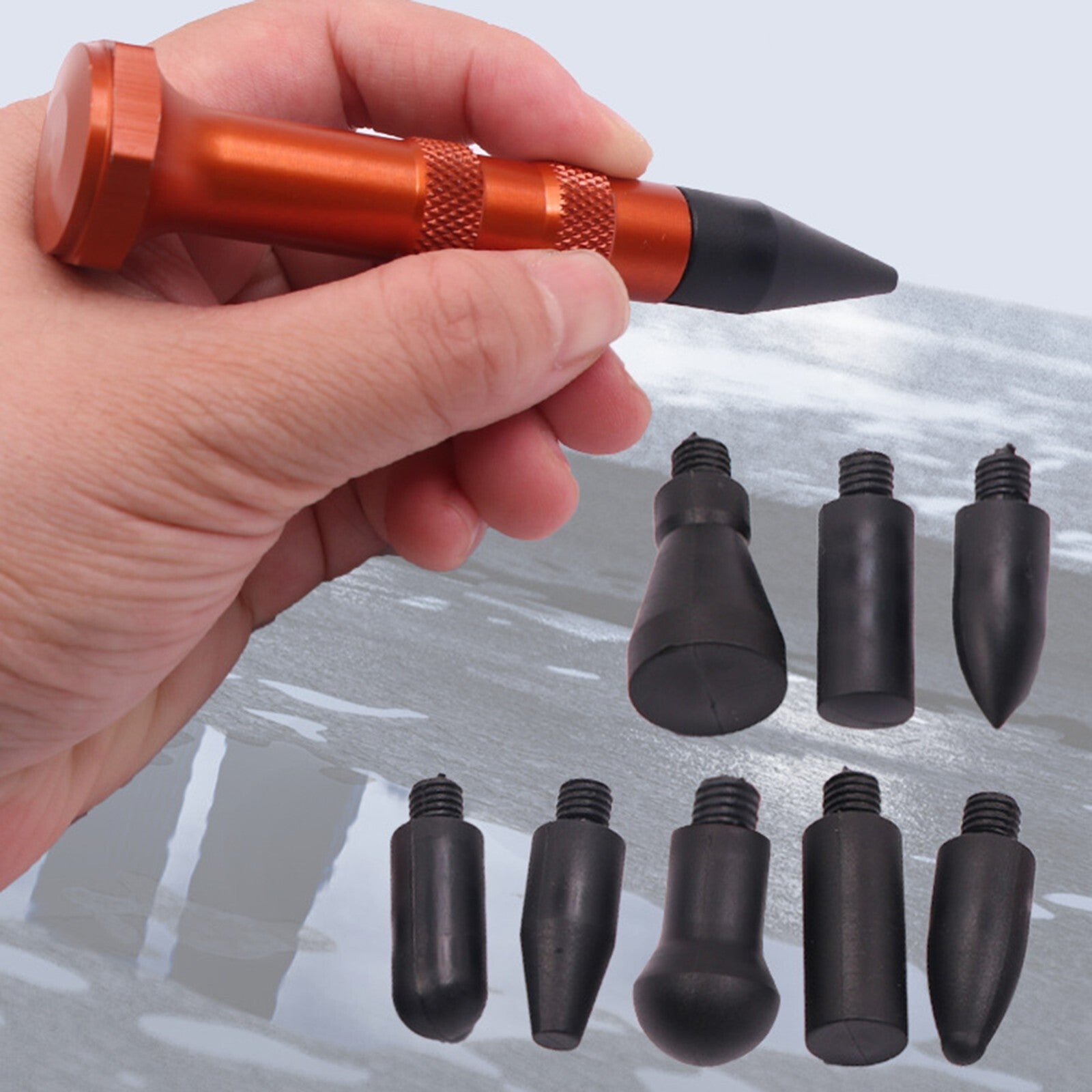 Car Dent Repair Removal Tools Metal Tap Down Pen With 9 Heads Tips v