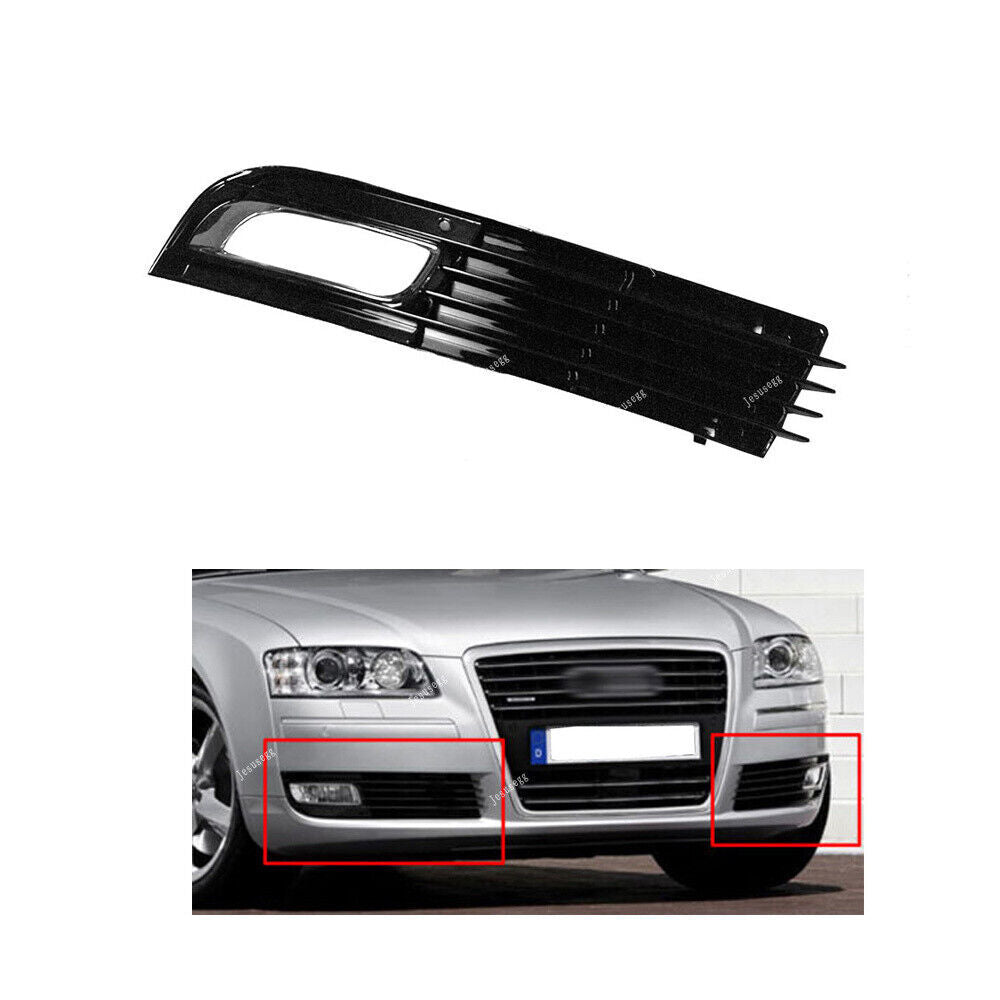 Bumper Fog Lamp Light Grille Black Cover Front Left Fit for Audi for A8 D3 2008-2010