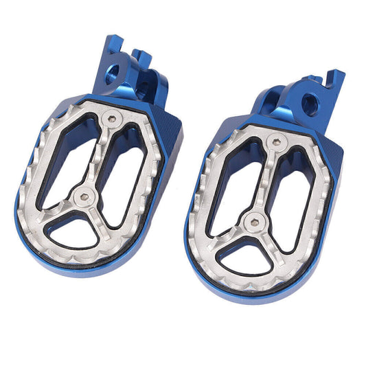 Blue Shark Teeth Racing Foot pegs for Kawasaki KX250 KX250F KX450F KLX450 08-15 Q