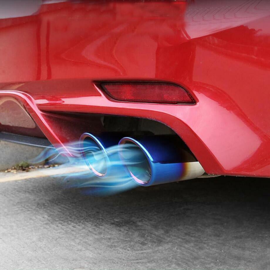 For 18-2023 for Toyota for Camry Blue Steel Rear Round Exhaust Pipe Tail Muffler Tip 2P