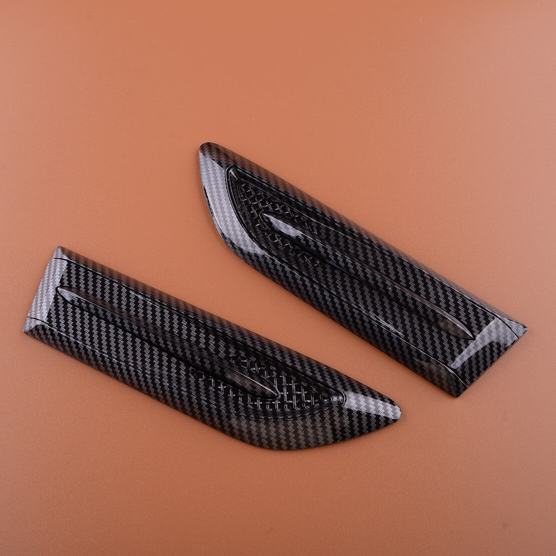 2pcs Car Side Air Flow Intake Decorative Scoop Vent Bonnet Cover Grill Grille
