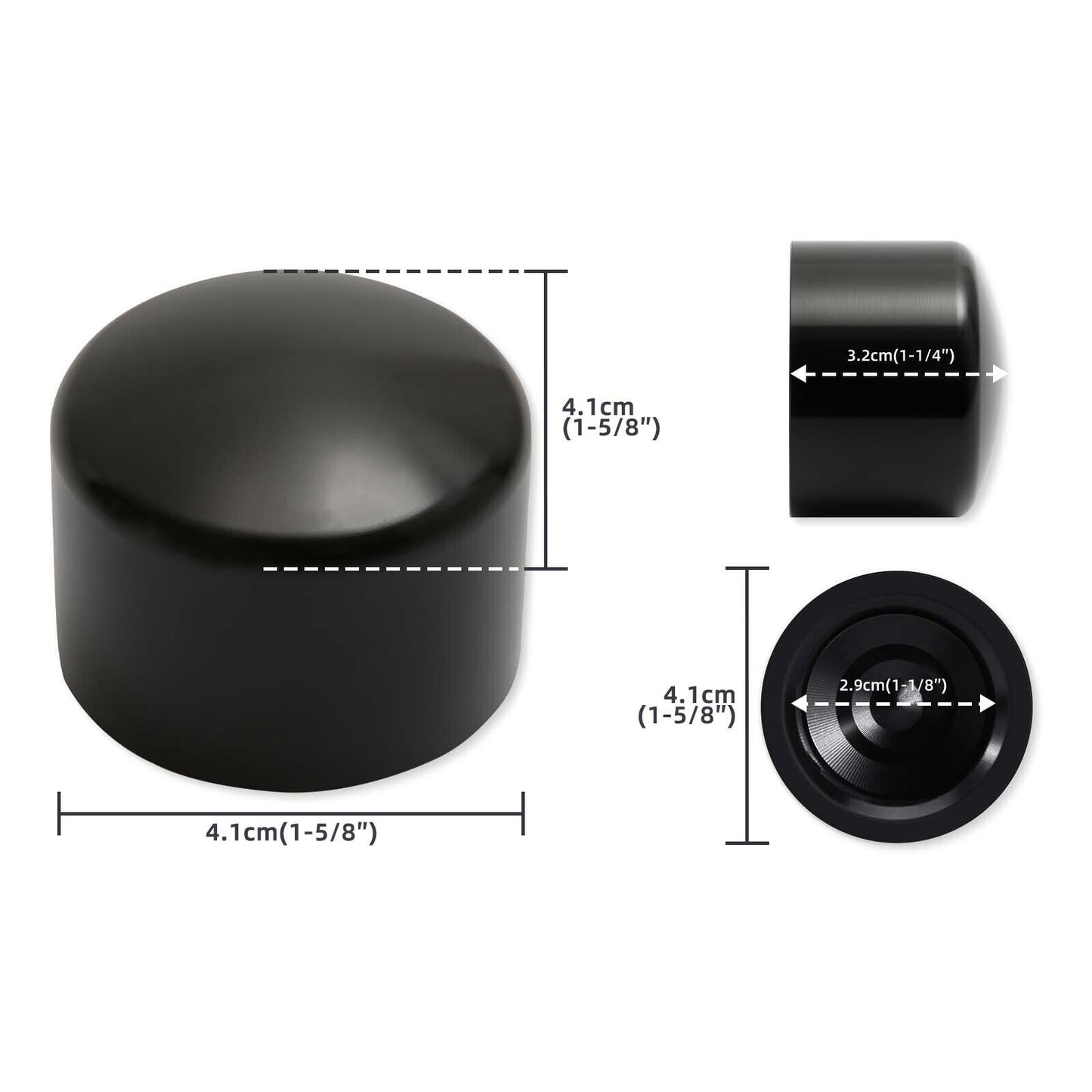 2-Piece Front Axle Nut Cover Bolt Cover for Harley Davidson Touring Dyna Softail - Black n