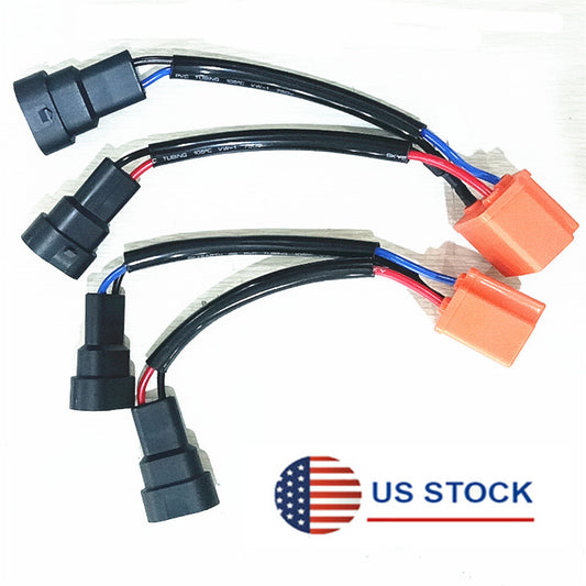 2Pcs 9006 / 9005 to H4 Headlight Bulb Conversion Wire Adapter Harness Connectors