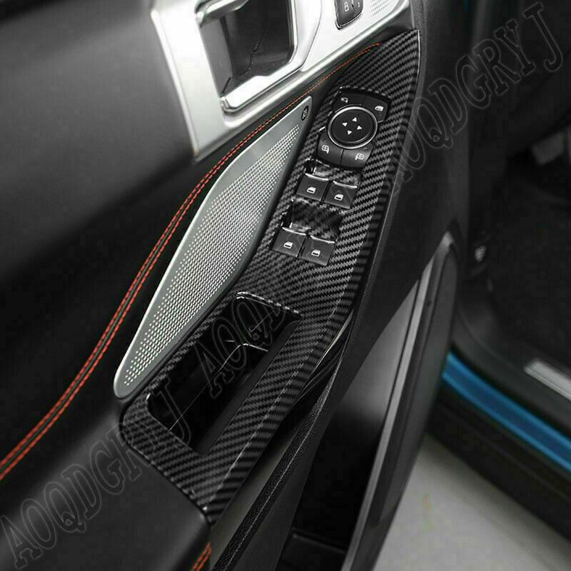 Carbon Fiber Window Lift Switch Button Panel Cover for Ford Explorer 2020-2022