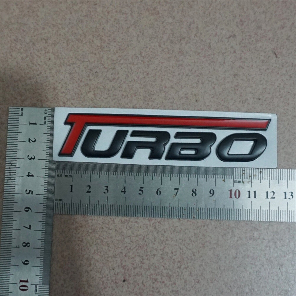 1x Red Matte Black TURBO Metal Badge Emblem Decal Sticker Edition Racing Car 4x4 Q
