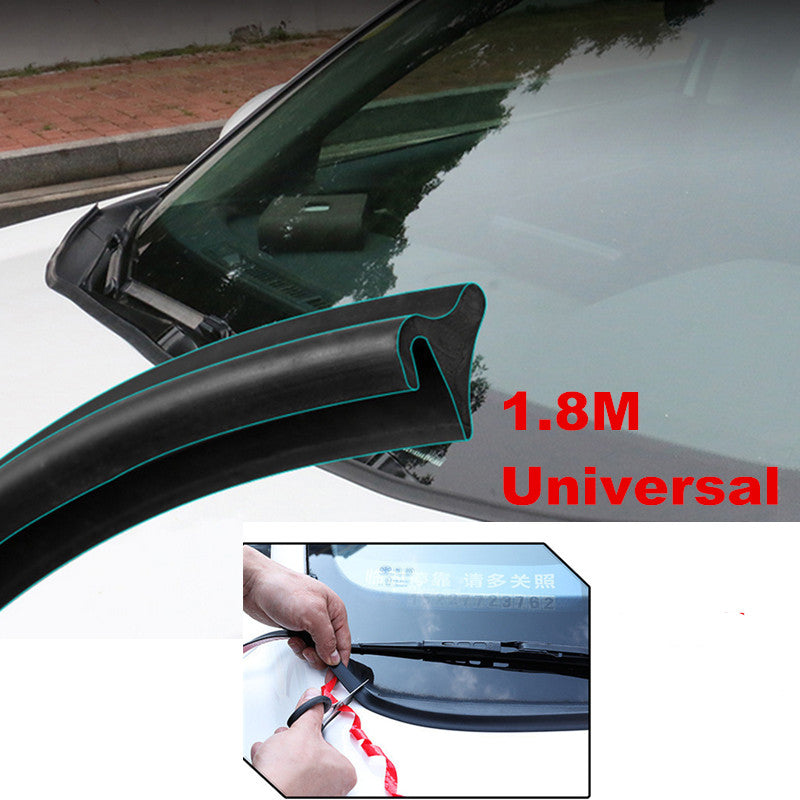 Rubber 1.8M Seal Strip Trim Weatherstrip Black For Car Front Windshield Panel