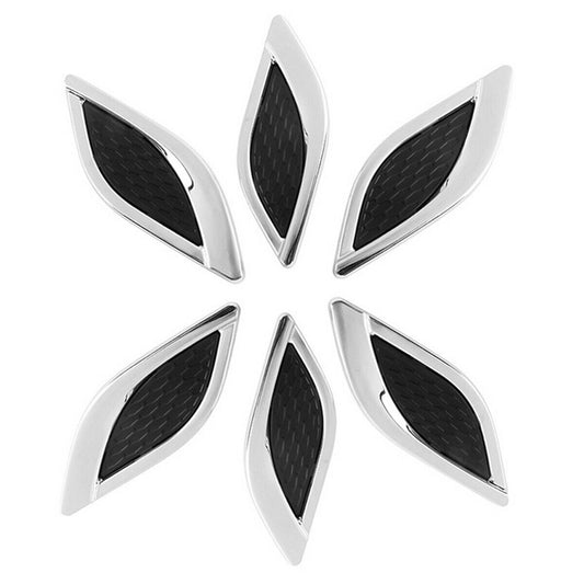 6Pcs Sticker 3D Fake Air Vent Shark Gill Inlet for Car Fender Hood ChromeABS