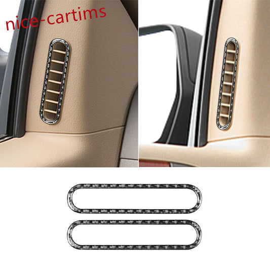 2¡ÁCarbon Fiber Front Door Air Vent Outlet Ring Cover for Ford F150 FX4 2004-2008