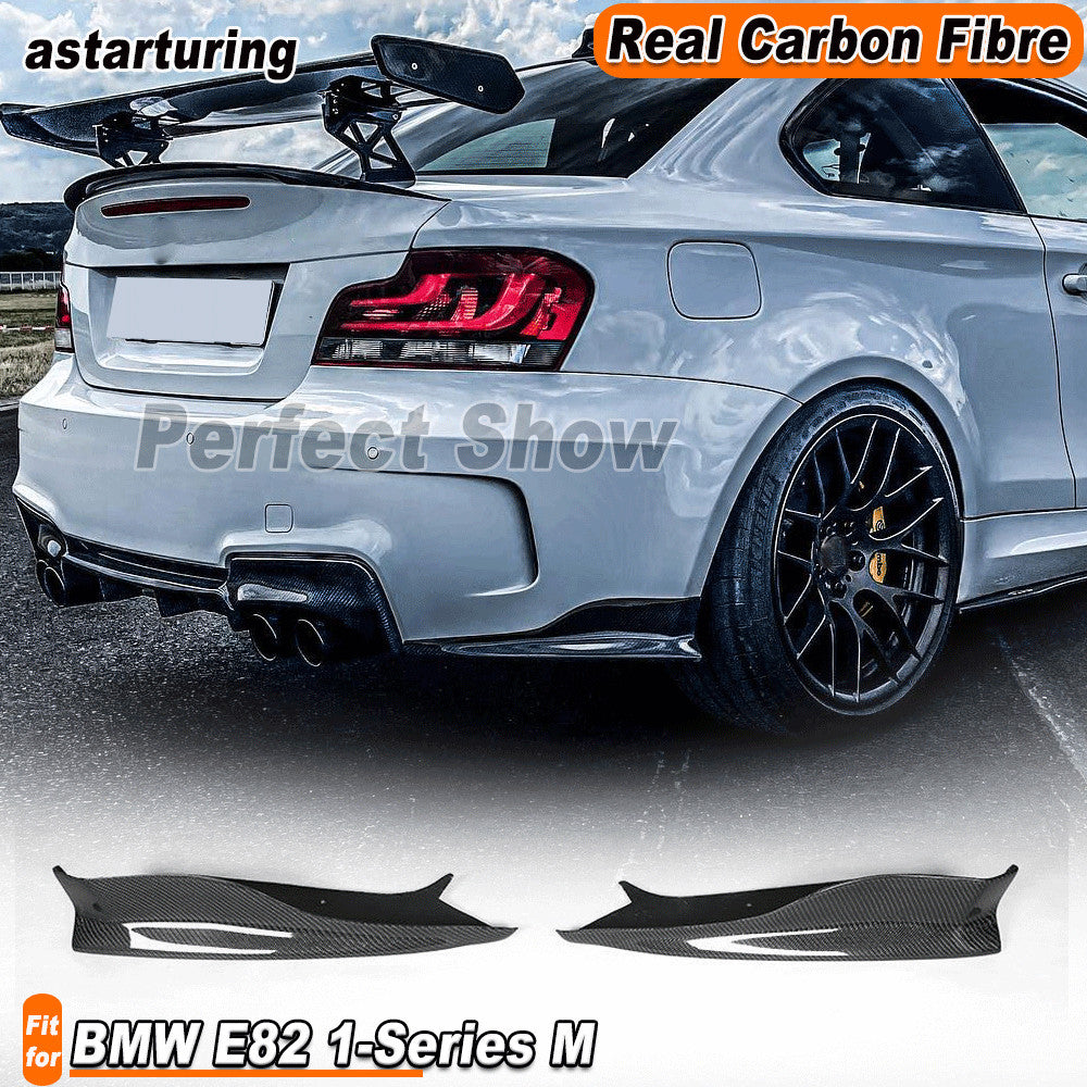 Fit for BMW E82 1-Series M 2011-2013 REAL Carbon Rear Bumper Splitter Flaps Lip