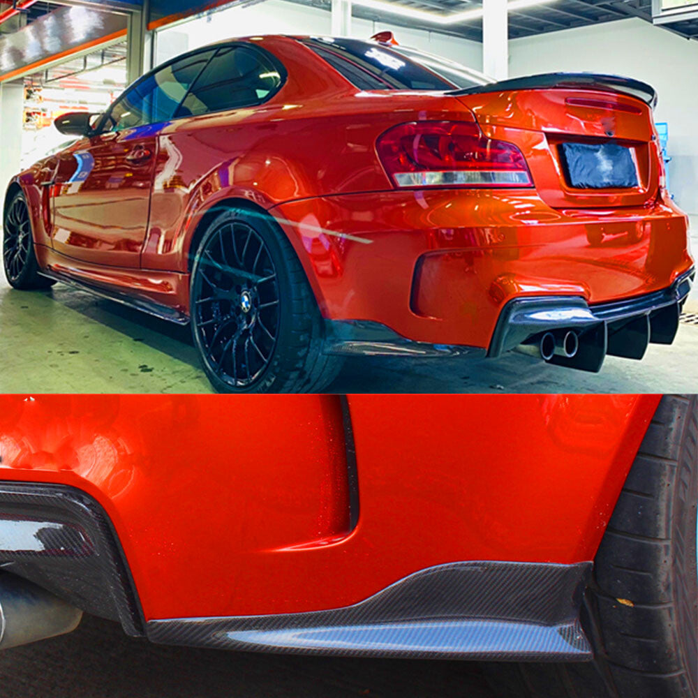 for BMW 1 Series E82 M Coupe 2011-18 Carbon Fiber Rear Bumper Splitter Flaps Lip