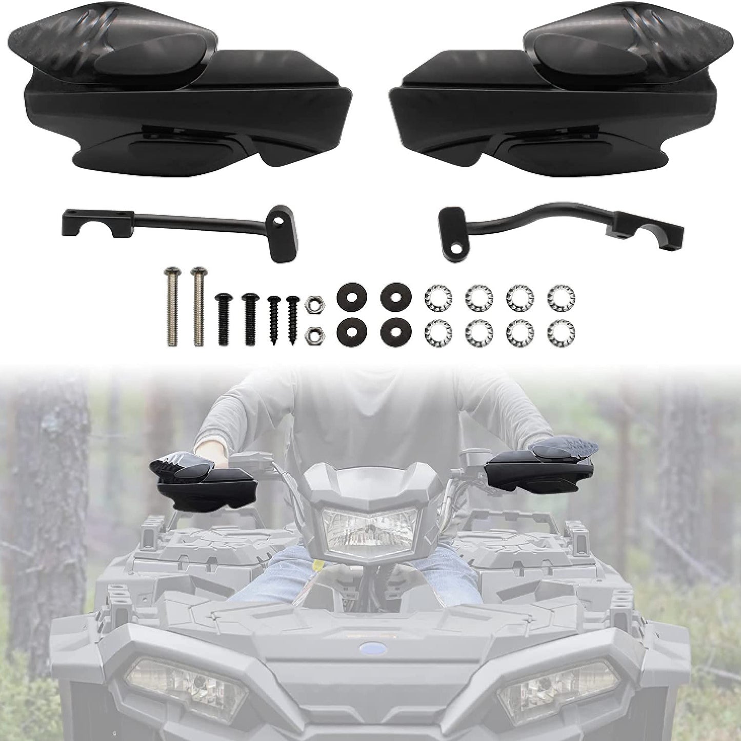 For 13-2024 for Polaris Sportsman 800 1000 Black Hand Guard  Bracket Kit Assy P85
