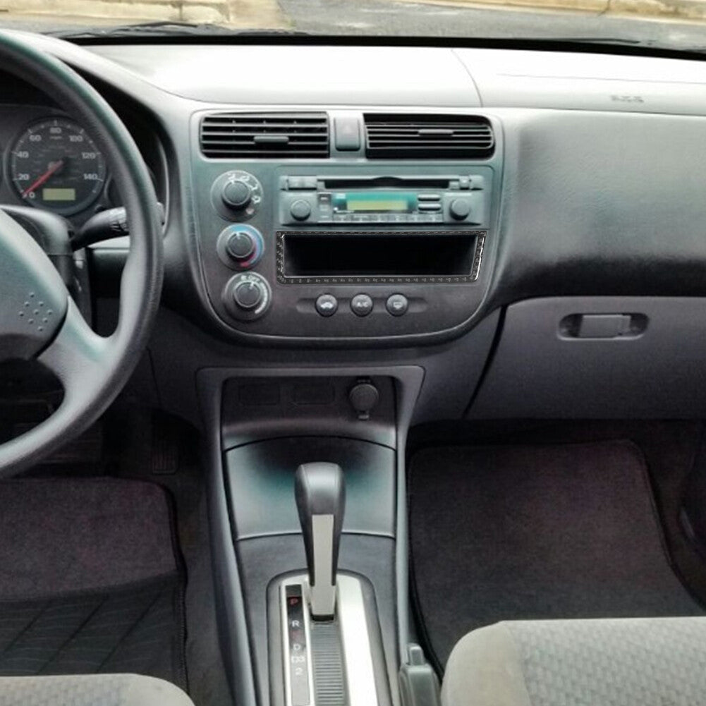 Carbon Fiber Interior Central Storage Frame Cover Trim for Honda for Civic 2003-2005