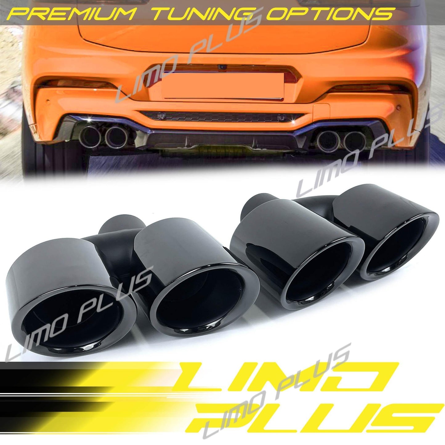 Gloss Black Exhaust Muffler Tips Replace for BMW X3 G01 X4 G02 M Sport 2019-2021 Q