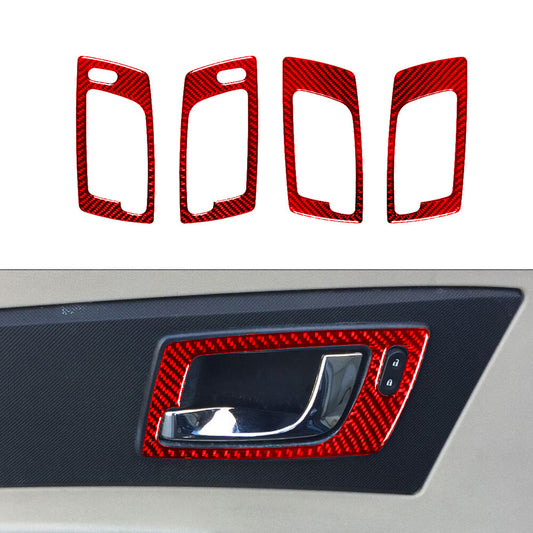 Red Carbon Fiber Manual Climate Center Console Trim Kit For 2012-2015 for Fiat 500 v