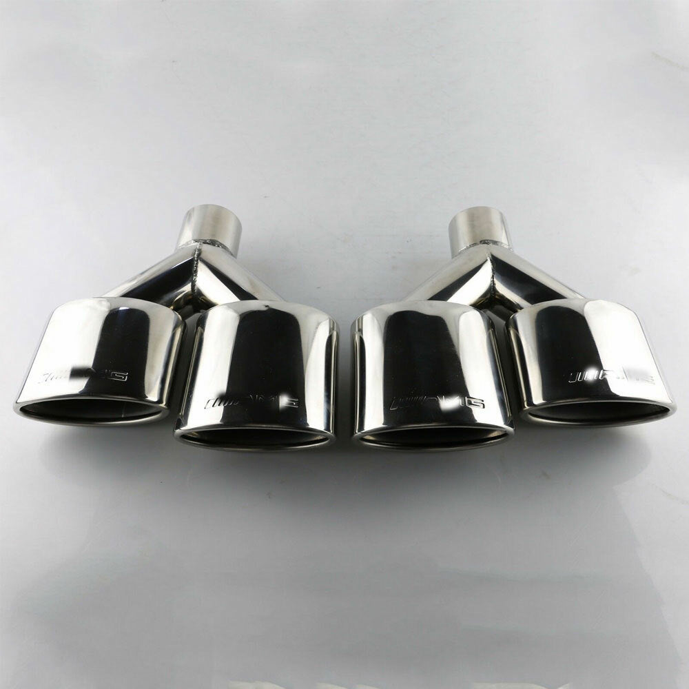 AMG Dual Universal Exhaust Stainless Oval Exhaust Tips fit for Mercedes-Benz C-class