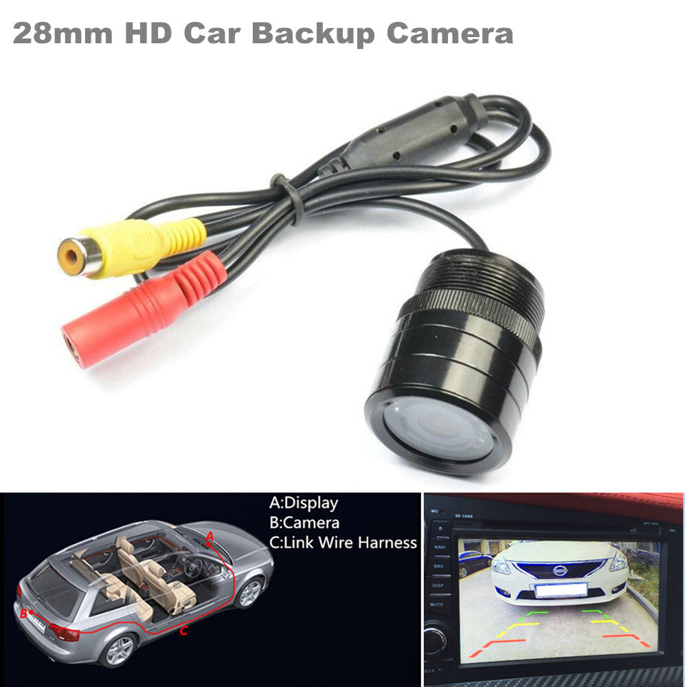 28mm car backup camera, rearview mirror camera, infrared night vision, 12V, 170° angle - n