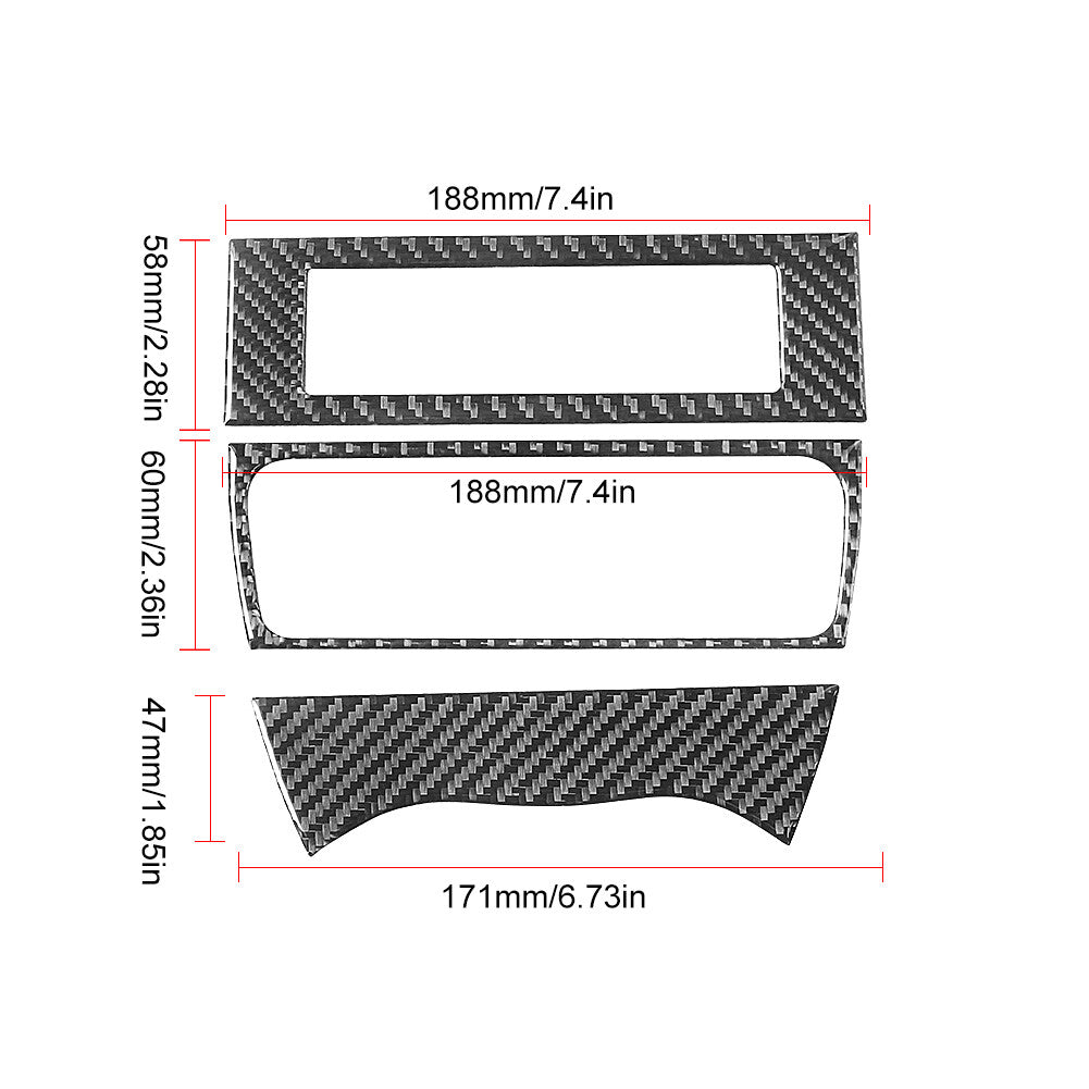 3 x carbon fiber storage box trim for Porsche /996 1998-2004