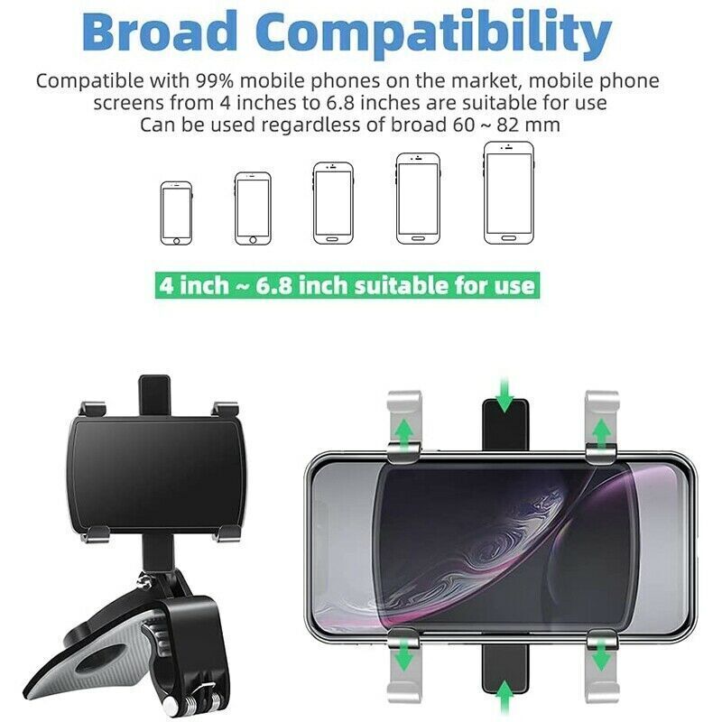 360¡ã Mount Car Dashboard Sun Bezel Mirror Stand for Cell Phone GPS