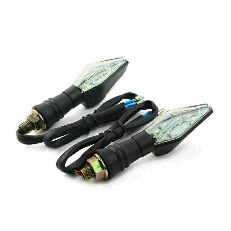 Fit Motorcycle 12 LEDs Amber+Blue Turn Signal Indicator Light Blinker Universal Q