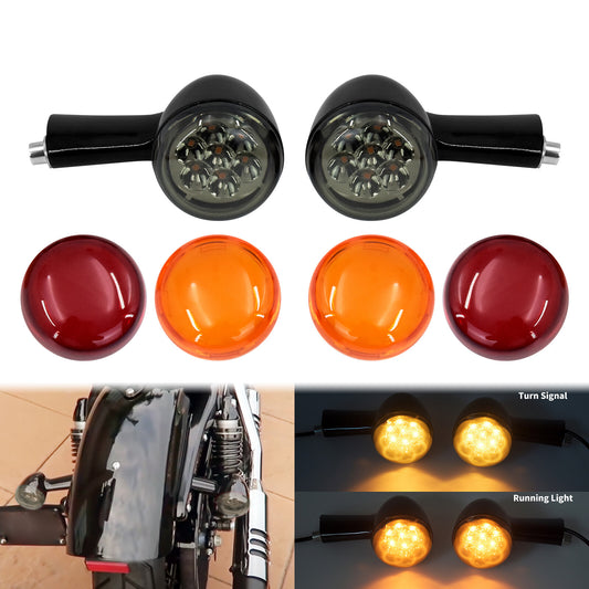 Black Long Bracket Rear Turn Signals Light for Harley Sportster 883 1200 92-2022 Q