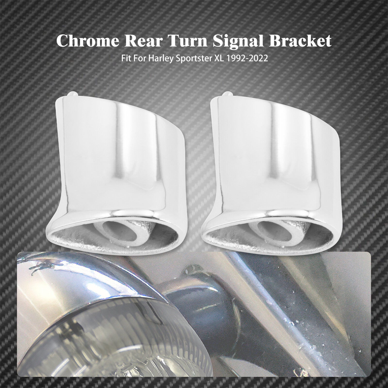 2X Chrome Rear Turn Signal Brackets Mount Fit for Harley Sportster XL883 1992-22