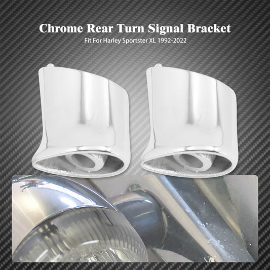 2X Chrome Rear Turn Signal Brackets Mount Fit for Harley Sportster XL883 1992-22