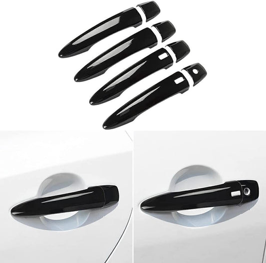10X Gloss Black Outer Door Handle Moulding Cover Trim For 20-2023 for Nissan Sentra