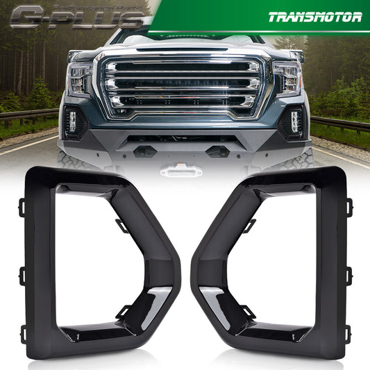Suitable for 2019-2021 for GMC for Sierra 1500 Denali front fog light cover, black.