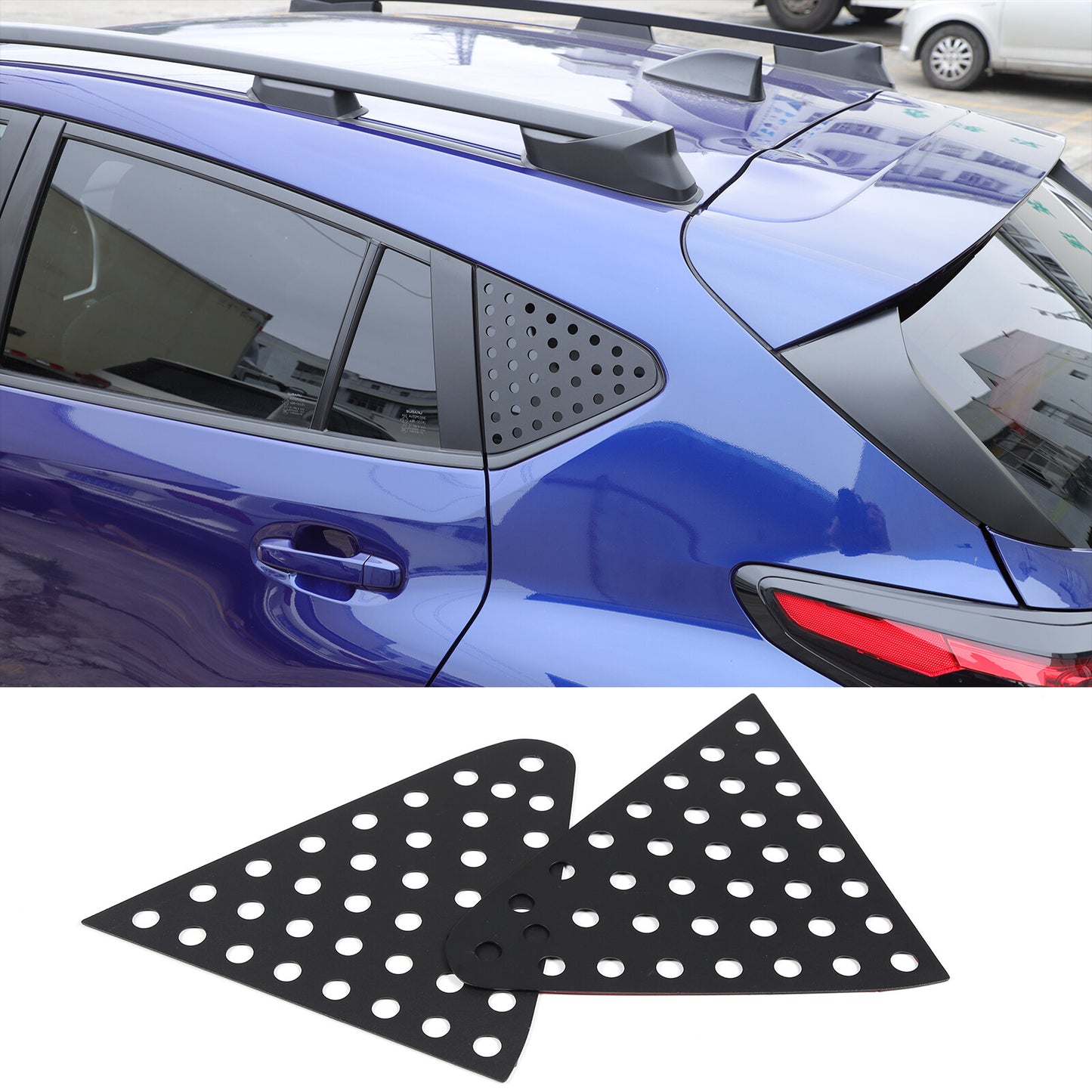 Black C-pillar triangular window glass trim for Subaru Crosstrek 2023-2024