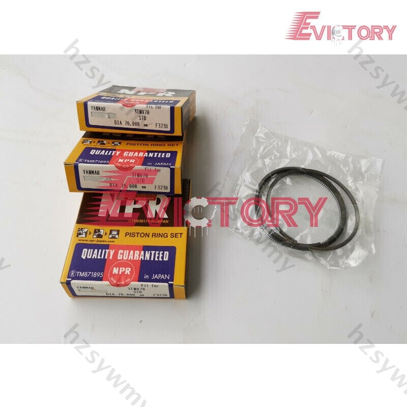 Rebuild kit for piston rings, washers, and bearings for 3TNV70 engines.