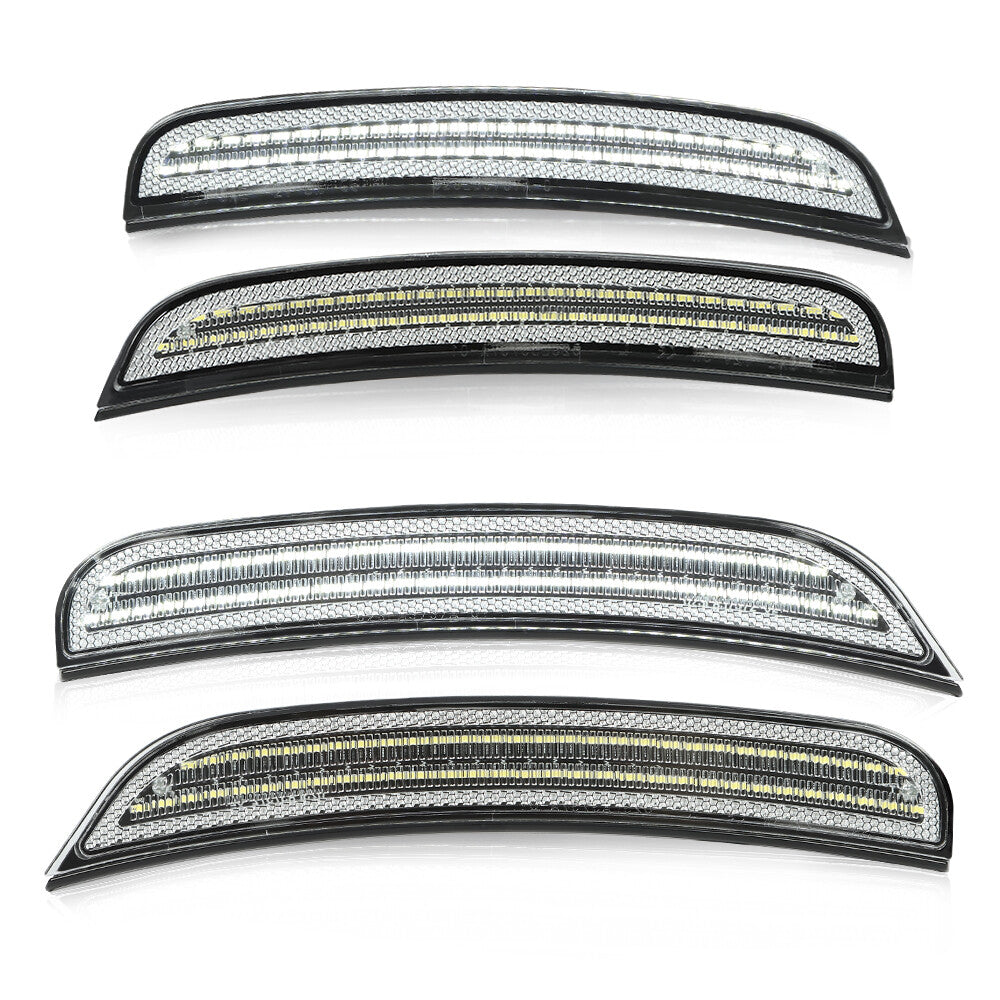 Suitable for 2015-2023 for Dodge charger white front and rear LED side marker lights smoked lens- v