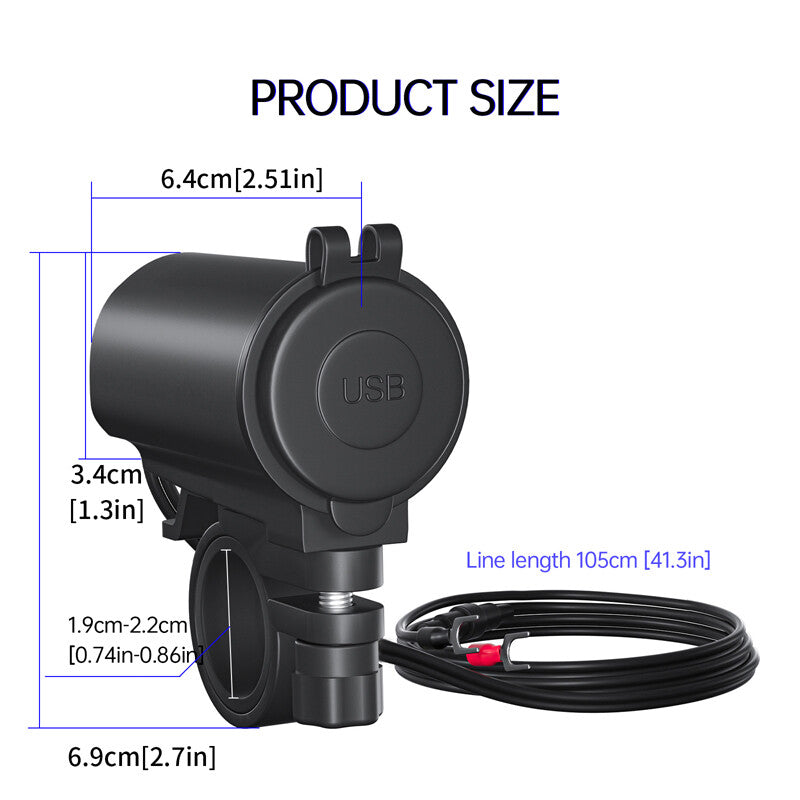 DC12-24V Dual USB Mobile Phone Charger Voltage Meter Motorcycle Fast Charger Socket - n