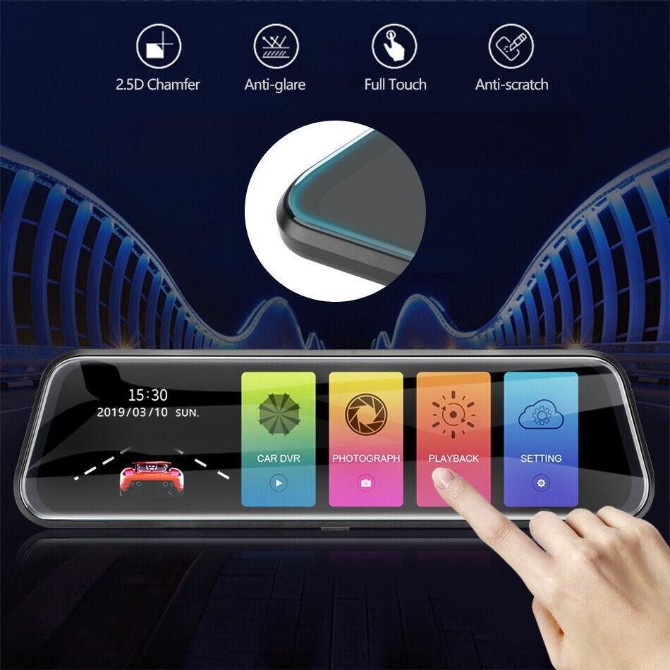 Full HD 10-inch Car DVR Rearview Mirror Dashcam with Dual Lens Camera and G Sensor - n
