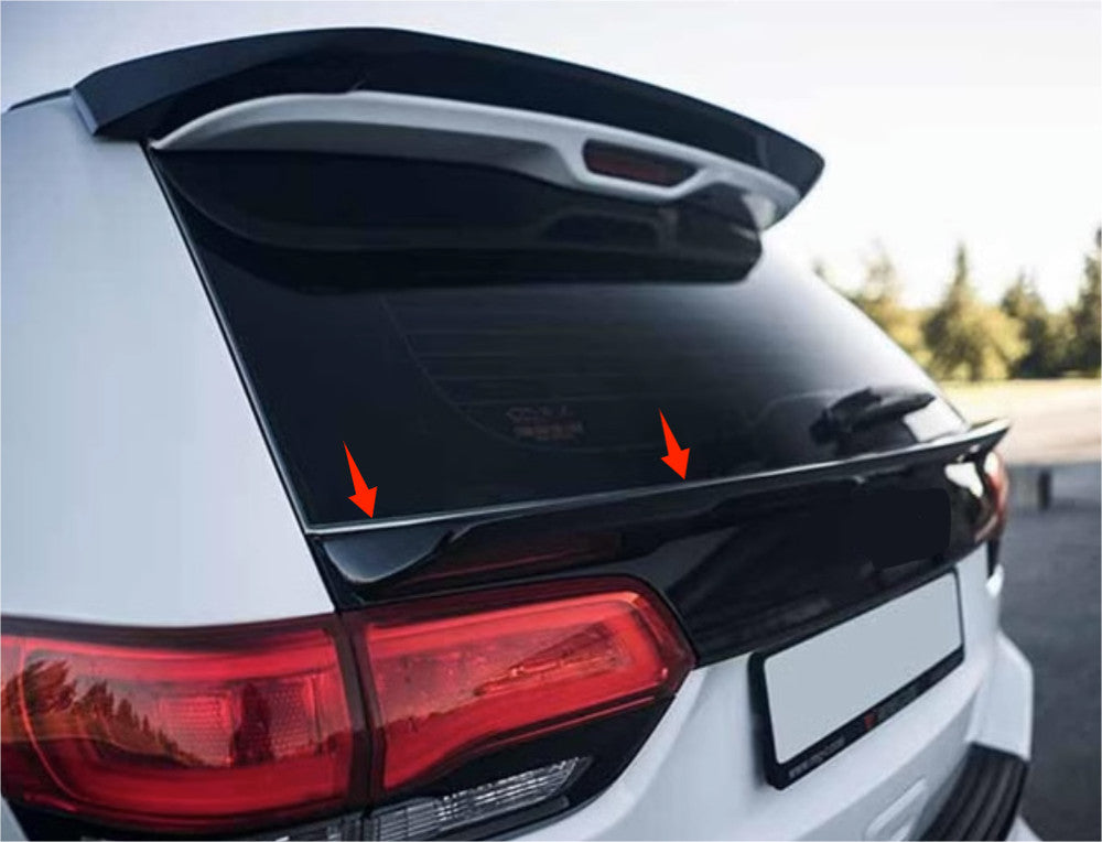 For 2014-2021 for Jeep Grand Cherokee Black REAR TRUNK MIDDLE SPOILER WING LIP TRIM n