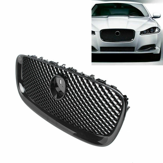 Gloss Black Upper Grill Front Grille for Jaguar XF XFR 2012 2013 2014 2015